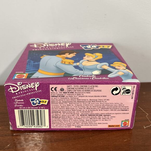 Disney Princess Cinderella 24 piece 13"x10" by Mattel 2002 ages 3-7 Complete - Picture 6 of 11